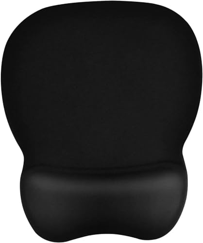 EooCoo Black Ergonomic Mouse Pad with Wrist Rest and Memory Foam Support