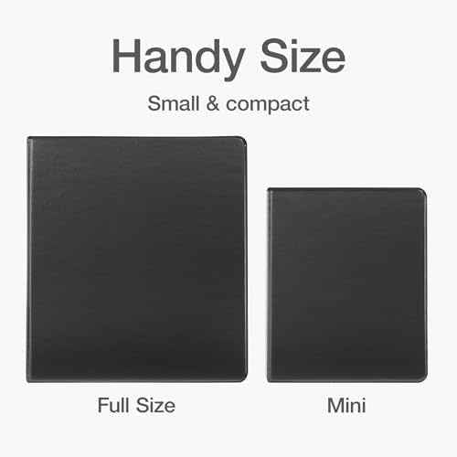 Oxford Mini View Binders, 1" Round Rings, Small Binders for School or Office, Holds A5 Size Paper, 2 Clear Pockets, PVC-Free, Non-Stick, 5.5 x 8.5 inches, Holds 225 Sheets, Black, 2 Pack (1017044)