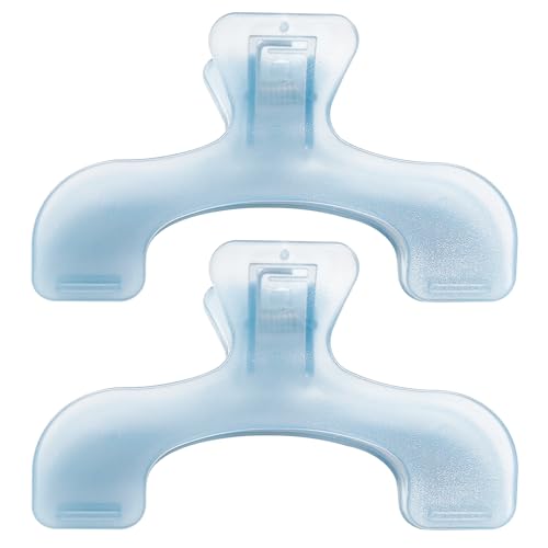 2 Pack Transparent Blue Book Page Holders, Hands-Free Reading Clips for Books & Music Sheets