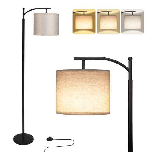 Arc Floor Lamp,Modern Floor Lamp,62'' Standing Lamp with Foot Switch,Tall Floor Lamps for Living Room,Bedroom,Office,360¡Æ Adjustable Light Shade (Black)