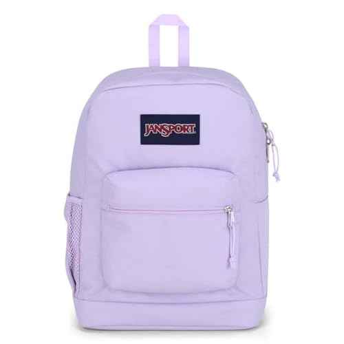 JanSport Cross Town Plus Backpack - Large Main Compartment, Side Water Bottle Pocket, 15-Inch Padded Laptop Sleeve - Pastel Lilac