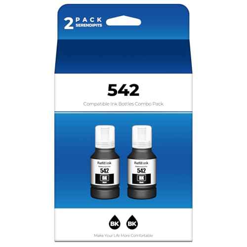 542 Black Ink ET-5880 ET-5850 ET-5150 Replacement for 542 Ink Black for Pro ET-5170 ET-5180 ET-5800 ET-16650 ET-16600 ET5150 ET5170 ET5180 ET5850 ET5800 ET5880 ET16650 Printer, 2 Pack