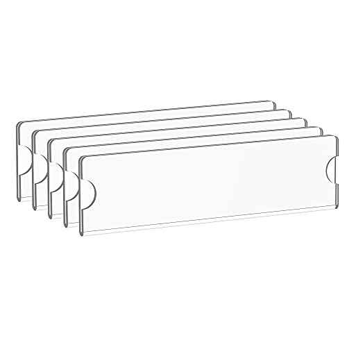 Richboom Acrylic Wall Name Plate Holder, 2x8 Inch, 5 Pack Clear Acrylic Sign Holder Frame with Adhesive Tapes, Door Plates for Home, Office, Classroom