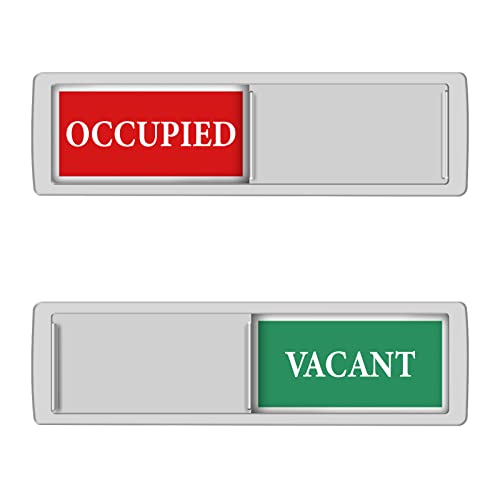K KitchenTour Vacant Occupied Privacy Sign - Silver, Magnetic Door Indicator 1-1
