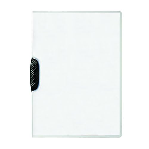 Durable Report Cover with SWINGCLIP - Letter-Size 8.5" x 11" Inches - Holds Up to 30 Pages - Clear Cover and Black Clip - Box of 25