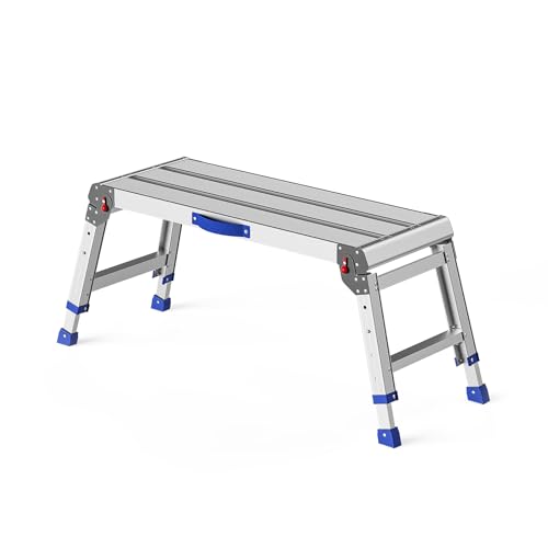 Loyoda Large Folding Work Platform — Portable Aluminum Step Stool, 800 lb Capacity