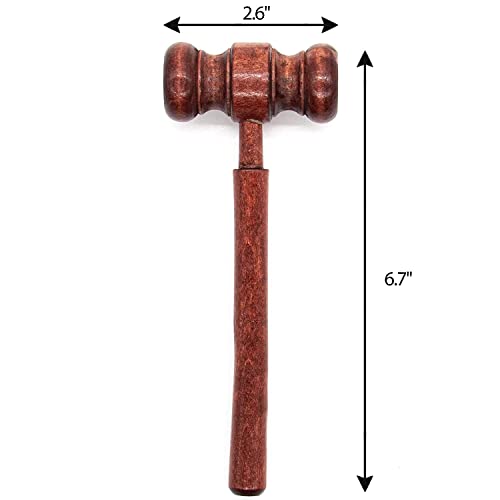 AUEAR 4 Pack Wooden Judge Gavel Mini Gavels Light Brown for Auction & Cosplay