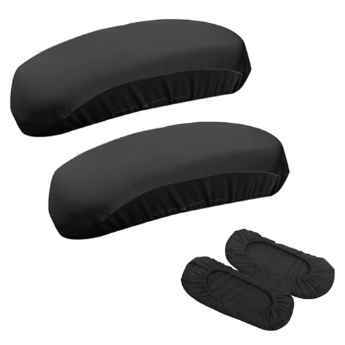 Kakalote Black Armrest Covers for Office Chairs 1 Pair - Elastic Slipcovers