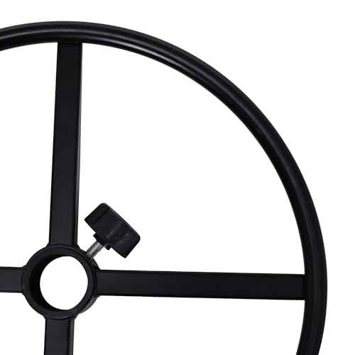 Frassie 17.7 inch Metal Chrome Office Stool Foot Rest Ring, Black Studio Drafting Chair Footrest Ring (Black)