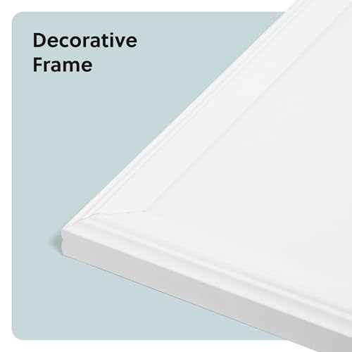 U Brands Farmhouse Magnetic Dry Erase Board White Board, 24" x 18", White Wood Style Frame, Includes 2 Magnets
