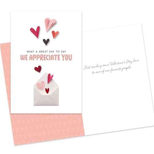 Hallmark Business Bulk 25 Pack Assorted Valentine's Day cards (5 designs) for Customers and Employees (Appreciation for You), 5 x 7 Cards, Message Inside, Envelopes Included