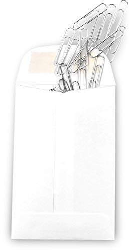 White Guardian 500 Pack Small Coin Envelopes 3x4.5 Inches Gummed Flap