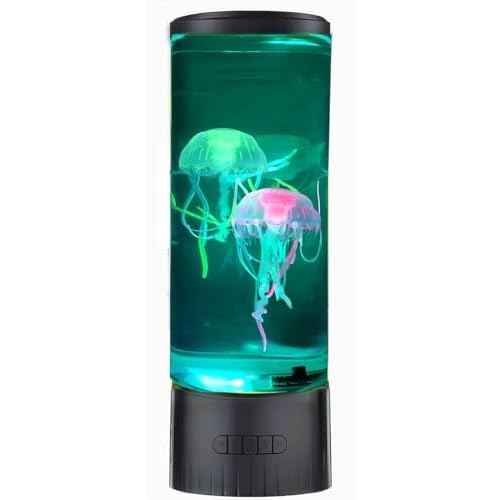 Jellyfish Lamp, Large Size Sensory Table Light for Kids Adults & Autism | Fake Aquarium Tank Desk Lamp for Home Office | Room Decor Mood Light, Unique Gift