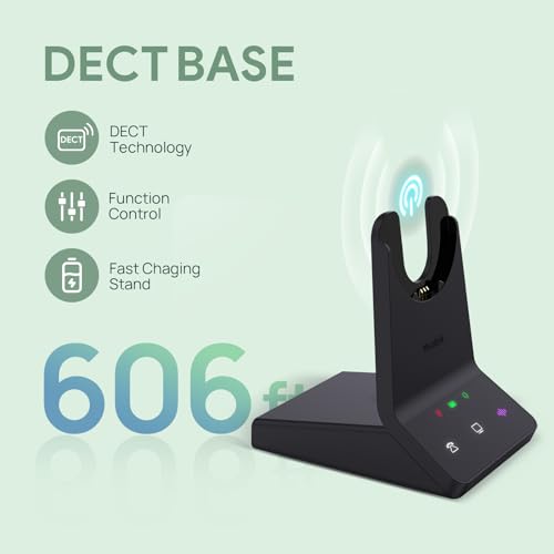 Yealink WH64 Mono UC DECT & Bluetooth Wireless Headset for Phone PC Mobile - Model WH64 Mono-UC