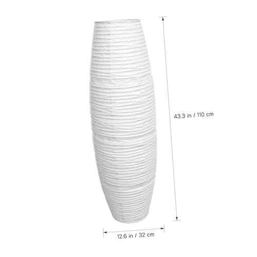 Beaupretty Paper Floor Lamp Shade Rice Paper Floor Lamp Cover Standing Corner Lamp Cover Light Bulb Cage Guard For Bedroom Living Room White