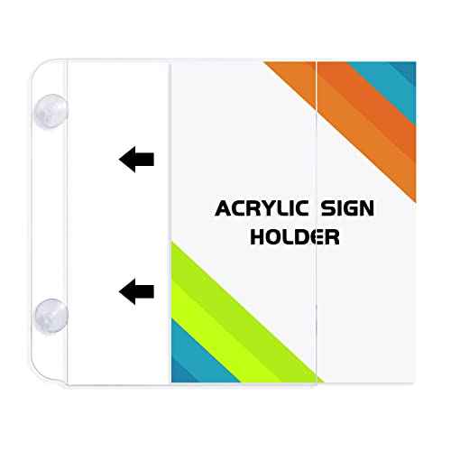 CiaoHER Acrylic Sign Holder 8.5 x 11, Clear Acrylic Frames Glass Window Wall Mount Advertising Signage Sign Holder with 4 Suction Cups for Mall, Office, Home, Restaurant, Vertical £¨6 Pack£©