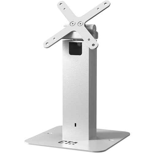 Sleek Rotating Kiosk Stand ? CTA 360-Degrees Rotating Sleek Desk Mount with Universal VESA Mount & Heavy-Duty Steel for Tablets, Holders, Enclosures, and Displays Up to 11 lbs. - White - (ADD-RSDMW)