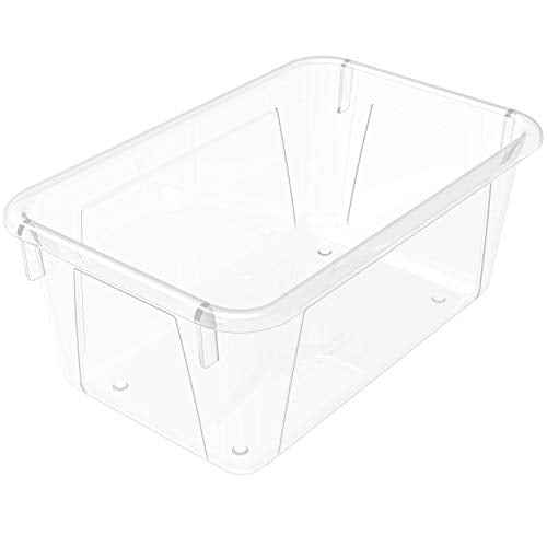 Storex Small Cubby Bin, 12.2 x 7.8 x 5.1 Inches, Clear, 5-Pack (62464U05C)