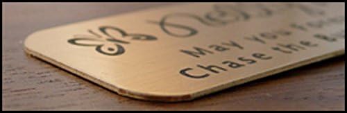 Brushed Gold Solid Brass Plate | Custom Engraved Name Label for Picture Frames - 2.5" W x 0.75" H