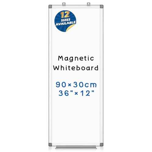 36" x 12" Magnetic White Board, Long Whiteboard Wall Hanging Vertical Board, to-do List Narrow Mini Small Portable Dry Erase Board for Walls