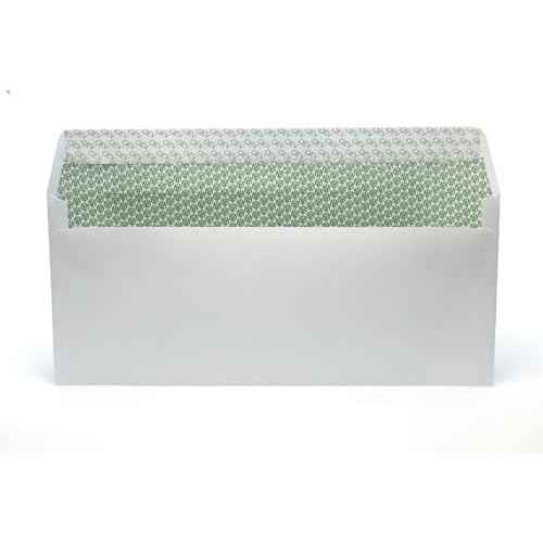 100 count #10 Self Seal and Self Adhesive Security Letter Size Envelopes, No. 10 or 4.18" x 9.5" Letter Size, 24 lb White Paper, Windowless