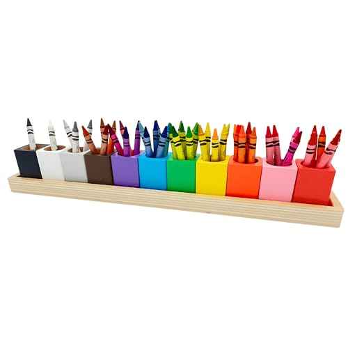 Montessori Crayon Holder for Kids - Craft Supply Organizer - Classroom Storage Caddy Case - Perfect for Colored Pencils [Crayons or Pencils NOT Included] (Standard)