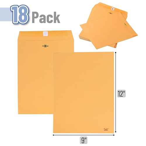 Mr. Pen- Clasp Envelopes,18 Pack, 9x12, Brown Kraft, Letter Size Envelopes, Document Envelope