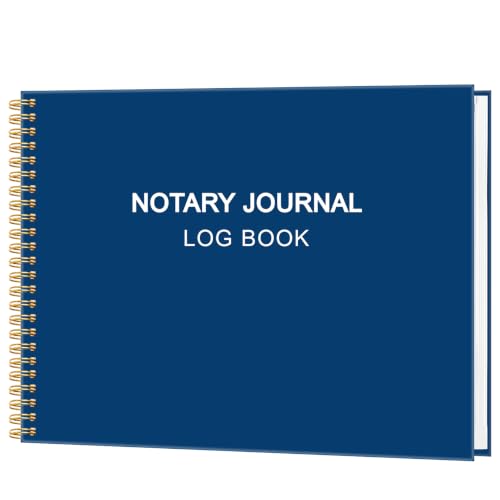 Blue Notary Journal Log Book - Hardcover, 140 Pages, 420 Entries, 100gsm Paper, 10 x 7 in - Tuun Fuplan