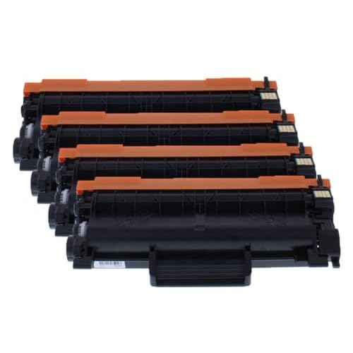 TN760 TN760K TN 760 4 Pack Black Toner Cartridge Compatible with Brother DCP-L2550DW, HL-L2325DW, HL-L2350DW, HL-L2370DW, HL-L2370DW XL, HL-L2379DW, HL-L2390DW, HL-L2395DW Series
