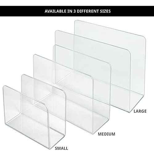 Azar Displays 255080 Small Standing File Holder/Sorter Desk Organizer, 4-Pack, Clear