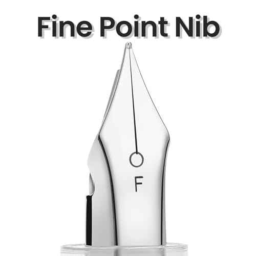 Disposable Fountain Pens for Writing - Fine Point Nib, Pack of 12, Black
