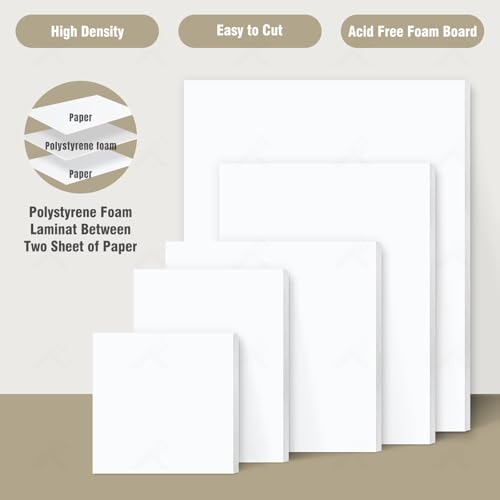 16x20 White Foam Boards 1/8 Inch Thickness - Pack of 5 | Art & Craft Display