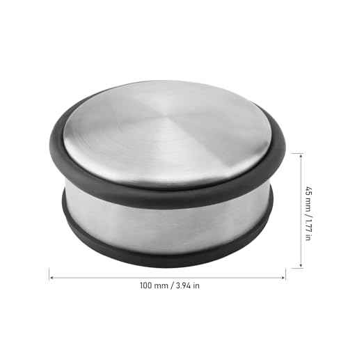 KINJOEK 4 PCS Heavy Duty No Drill Door Stopper, Stainless Steel Door Stop, Surrounded with Protective Rubber Bands Anti-Slip Door Wedge for Office, Home, Garage, Laundry Door