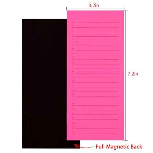 6 Pack Magnetic Notepads, Notepads Grocery List Magnet Pad for Fridge,Full Magnet Back Design Notepad for Grocery Lists, Shopping Lists, to-Do Lists(240 Sheets)
