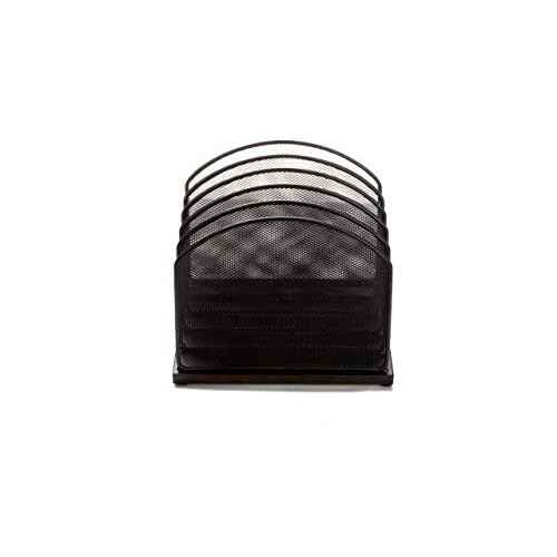 Mind Reader Vertical File Storage, Desktop Organizer, Mail Sorter, Office, Metal Mesh, 11.14" L x 7.28" W x 11.22" H, Black