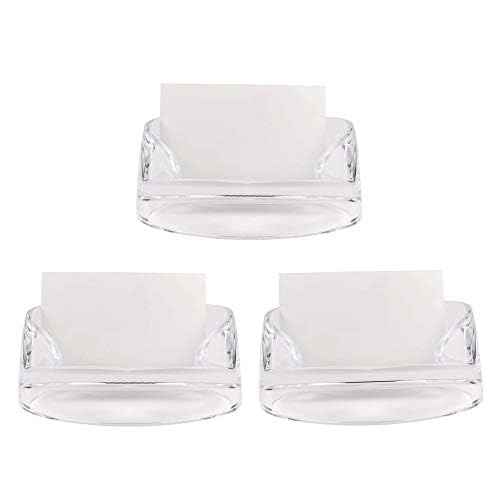 Acrylic Card Holder, 3 Pack of Business Card Holder | Office Supplies, Desk Accessories | Brighten Up Your Table- Clear, 3 Pack