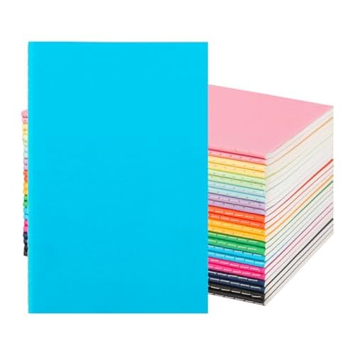 24 Pack Colorful Lined Notebooks for Writing, Journals Bulk, A5 Composition Books, 8.3x5.5 Inch, 60 Pages, 30 Sheets Sketchbooks for Office School Travel Supplies (Lined-24 pack, 12 Colors)