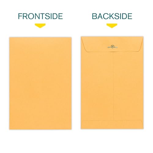 EnDoc 6x9 Brown Kraft Clasp Envelopes - Heavyweight 28lb Catalog Mailers, Pack of 15