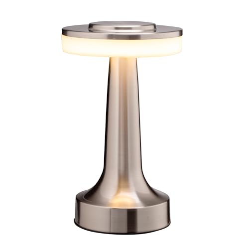 O¡¯Bright Portable LED Table Lamp with Touch Sensor, 3-Levels Brightness, Rechargeable Battery Up to 48 Hours Usage, Night Light for Kids Nursery, Nightstand Lamp, Bedside Lamp (Silver)