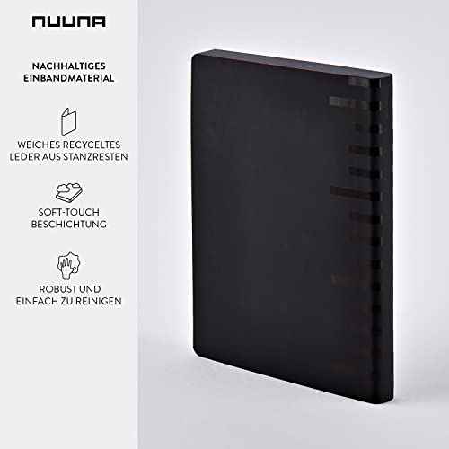 Nuuna Graphic L "Millimeter" Smooth Bonded Leather Notebook - Black