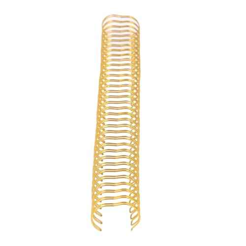 Yunseity Wire Binding Spines, 180 Sheets Capacity Wire Binding Rings 34 Teeth Double Loop 50 Packs Metal for Family (Gold)
