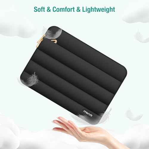 MOSISO 13.3 Inch Black Puffy Laptop Sleeve with Detachable Accessory Pouch