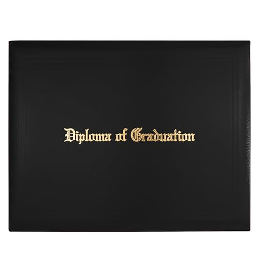 GraduationMall Imprinted Diploma Cover for Certificate 8.5''x 11'' Black,12-Packs