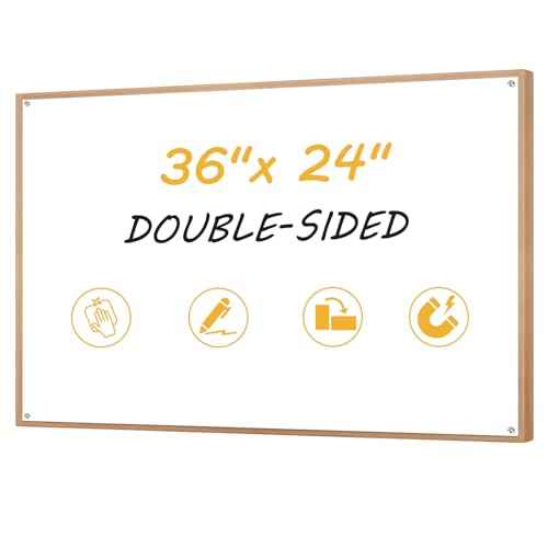 36¡±x24¡± Small Dry Erase Board for Wall 3' x 2' Double Sided Magnetic White Board Without Frame for Office, Class, Home