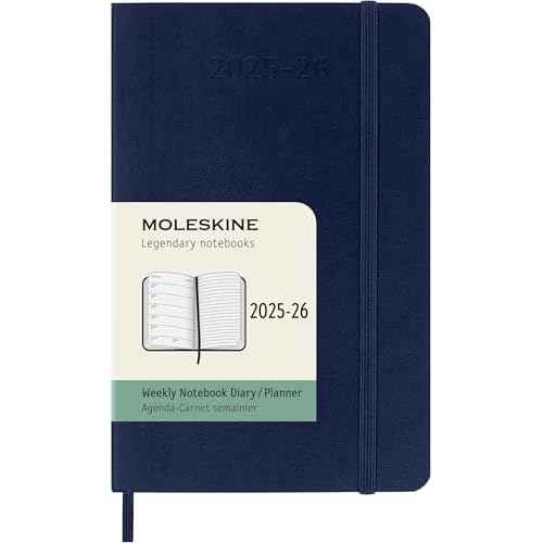 Moleskine Classic 18 Month 2025-2026 Weekly Planner, Soft Cover, Pocket (3.5" x 5.5"), Sapphire Blue, 208 pages