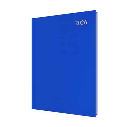 Collins - Essential - 2026 12 Month Calendar Year Planner, Day-To-Page Diary, A4 Hard Cover - Blue (ESSA41.60-26)