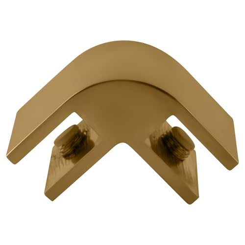 CRL Satin Gold 2-Way 90° Glass Connector for 3/8