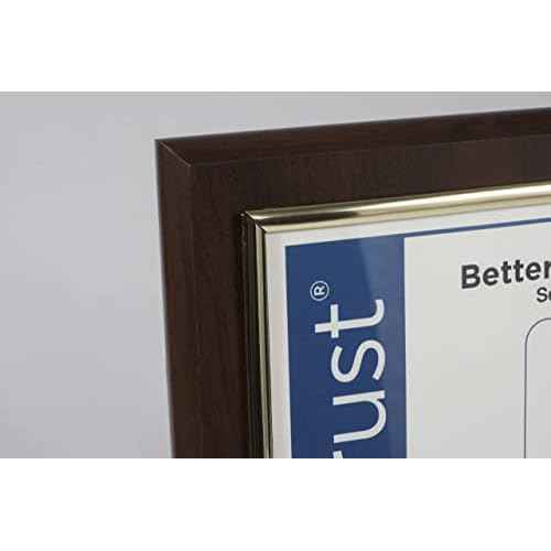 10.5 x 13" Certificate Display Plaque - Offered in Coated Cherry Wood with an 8.5 x 11" Gold Frame - Slide in Your Diploma, Award Certificate, Award of Achievement, Class Photo, and More
