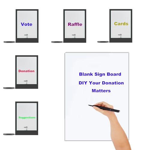HEMYLU Suggestion Box with Remote Control - Lockable Tip Jar LED Light & Sign Holders