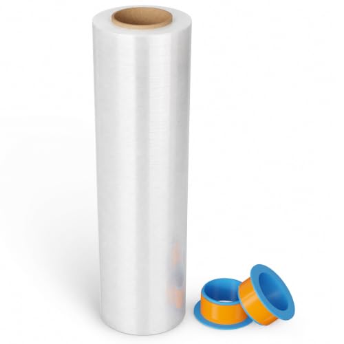 SWRT Heavy Duty 18in x 1500ft Plastic Stretch Wrap Roll for Moving & Storage
